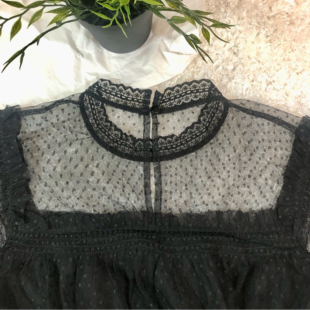 NWT Happy Nature illusion semi sheer lace black maxi dress size medium - Picture 4 of 12